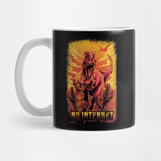 Modern No Internet with Dinosaur Display Mug